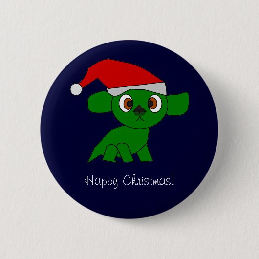 Weihnachtsdrache-Knopf Button (Vorderseite)