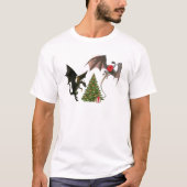 Weihnachtsdrache Mythischer Feiertag T-Shirt (Vorderseite)