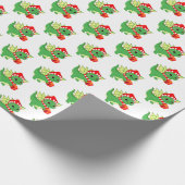 Weihnachtsdrache-Party Geschenkpapier (Ecke)