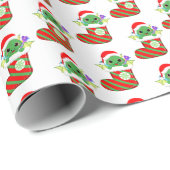 Weihnachtsdrache-Party Geschenkpapier (Rolleneckpunkt)