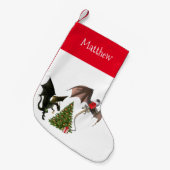 Weihnachtsdrache Personalisierter Baum Kleiner Weihnachtsstrumpf (Vorderansicht (hängend))