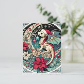 Weihnachtsdrache Postkarte (Stehend Vorderseite)