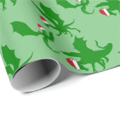 Weihnachtsdrache Santa Claus Geschenkpapier (Rolleneckpunkt)