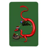 Weihnachtsdrache Santa Magnet (Vertikal)