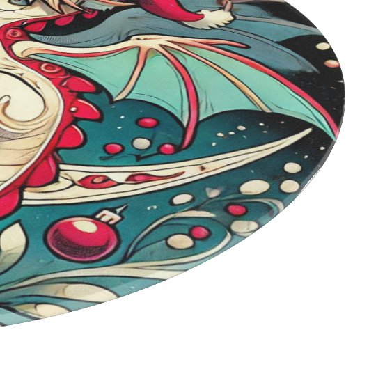 Weihnachtsdrache Schneidebrett (Ecke)