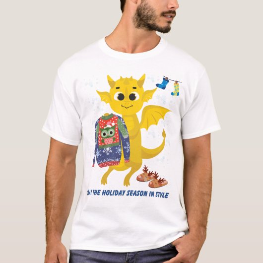 Weihnachtsdrache T-Shirt (Vorderseite)