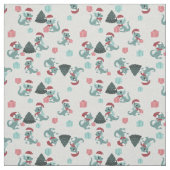 weihnachtsdrache weihnachtsmann winter schnee süß  stoff (Muster)