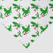 Weihnachtsdrachen in Weihnachtsmannmützen Spaß Url Seidenpapier (Detail)