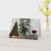 Weihnachtsdrachenbaum Feuerplatz Szene Karte (Gelbe Blume)