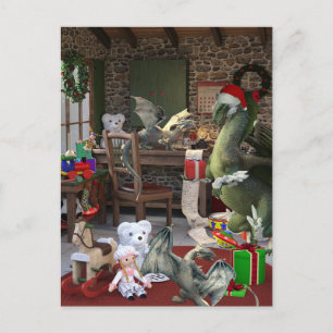 Weihnachtsdrachenfamilie Postkarte