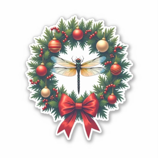 Weihnachtsdrachenfliege Aufkleber (Vorderseite)