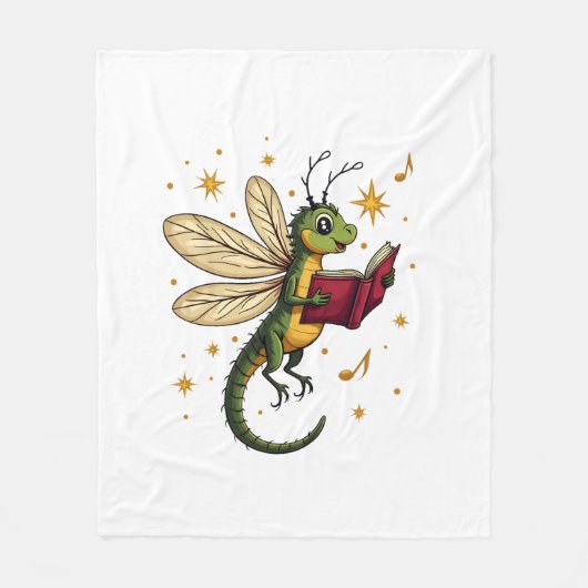 Weihnachtsdrachenfliege Fleecedecke (Vorderseite)