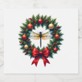 Weihnachtsdrachenfliege Schaumweinetikett (Einzelnes Label)