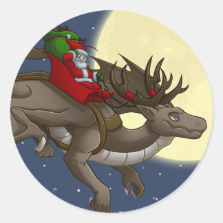 Weihnachtsdrachenheft Runder Aufkleber