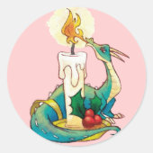 Weihnachtsdrachenklammer für Kinder Runder Aufkleber (Vorderseite)