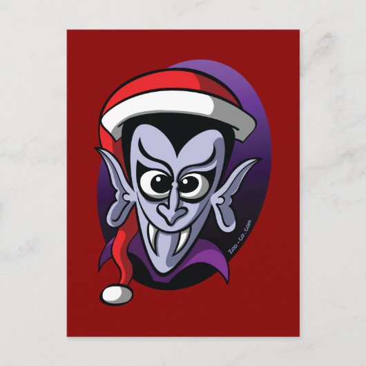 Weihnachtsdracula Feiertagspostkarte (Vorderseite)