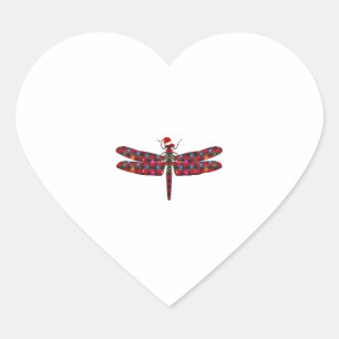 Weihnachtsdragonfly Herz-Aufkleber