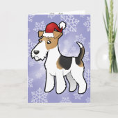 Weihnachtsdraht-Foxterrier Feiertagskarte (Vorderseite)