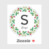 Weihnachtsdraht-Monogramm, Vinyl-Schnitt Aufkleber (Blatt)