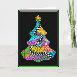 WeihnachtsDrehungs-Karte mit schwarzem Hintergrund Feiertagskarte