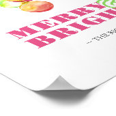 Weihnachtsdrucke Vibrant Pink Poster (Ecke)