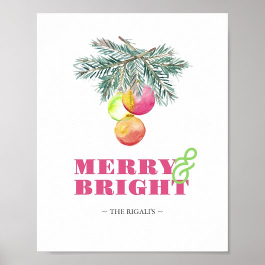 Weihnachtsdrucke Vibrant Pink Poster (Vorne)