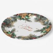 Weihnachtsdruckpapier Pappteller (Schrägansicht)