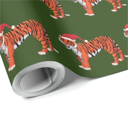 Weihnachtsdschungeltiger gefliest geschenkpapier (Rolleneckpunkt)
