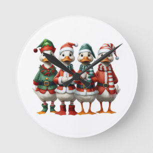 Weihnachtsduck Familienfeiertag Dekoration Runde Wanduhr