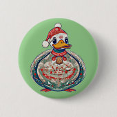 Weihnachtsduck mit einer Weihnachtsmannmütze Button (Vorderseite)