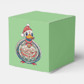 Weihnachtsduck mit einer Weihnachtsmannmütze Geschenkschachtel (Rückseite)
