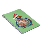 Weihnachtsduck mit einer Weihnachtsmannmütze Notizblock (Rechte Seite)