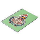 Weihnachtsduck mit einer Weihnachtsmannmütze Notizblock (Linke Seite)