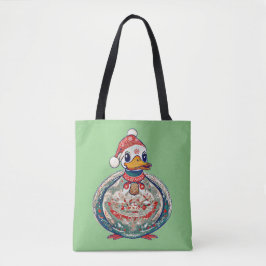 Weihnachtsduck mit einer Weihnachtsmannmütze Tasche