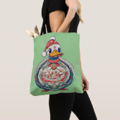 Weihnachtsduck mit einer Weihnachtsmannmütze Tasche (Von Nahem)