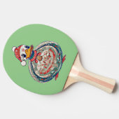 Weihnachtsduck mit einer Weihnachtsmannmütze Tischtennis Schläger (Seitenansicht)