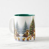 Weihnachtsduckling Zweifarbige Tasse (Vorderseite Links)