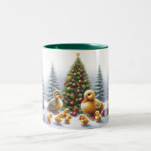 Weihnachtsduckling Zweifarbige Tasse (Mittel)