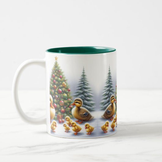 Weihnachtsduckling Zweifarbige Tasse (Links)