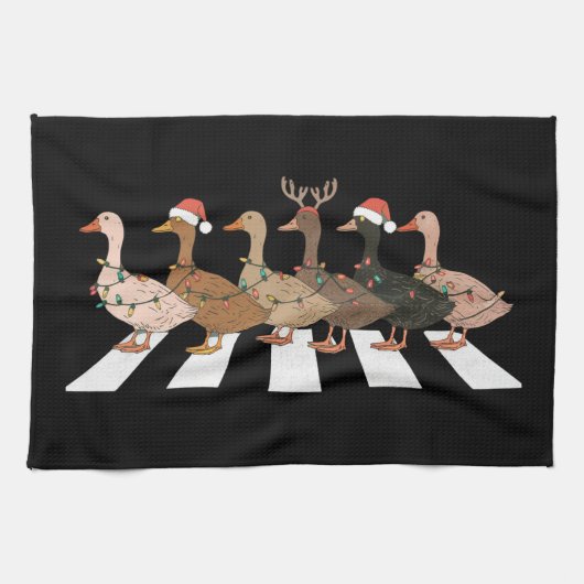 Weihnachtsducks Funny Animals Weihnachtsbaum Lover Geschirrtuch (Horizontal)