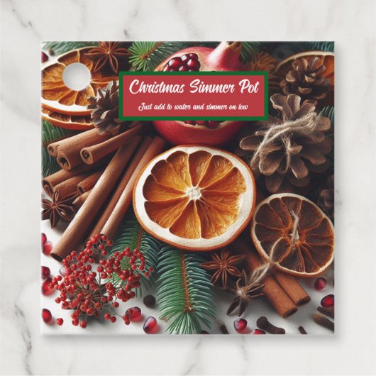 Weihnachtsdüfte Simmer Pot Geschenkanhänger (Vorderseite)