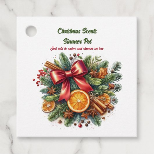 Weihnachtsdüfte Simmer Pot Geschenkanhänger (Vorderseite)