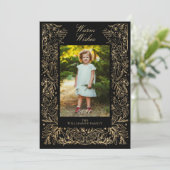 Weihnachtsdünen Frieden & Liebe Blumenrahmen Foto Feiertagskarte (Stehend Vorderseite)