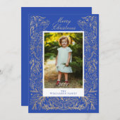 Weihnachtsdünen Frieden & Liebe Blumenrahmen Foto Feiertagskarte (Vorne/Hinten)