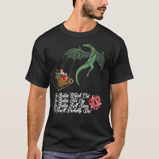 Weihnachtsdungeons und Drachen T-Shirt (Vorderseite)