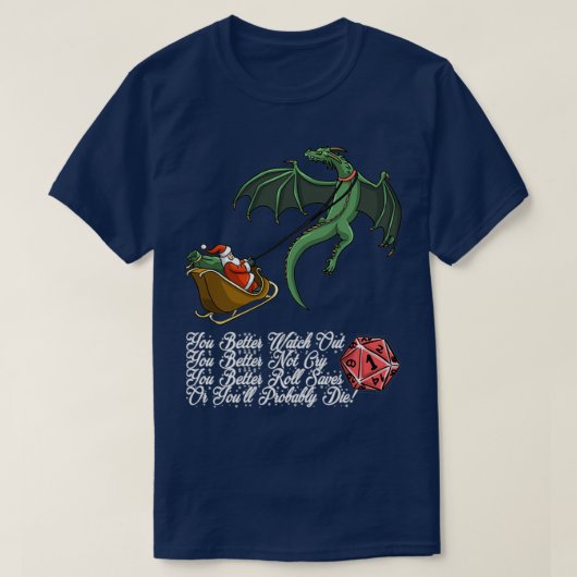 Weihnachtsdungeons und Drachen T-Shirt (Design vorne)