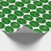 Weihnachtsdunkelgrüne Kreise Kundenname Geschenkpapier (Ecke)