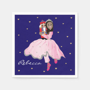 Weihnachtsdunkelhaarige Ballerina Clara Papierplat Serviette