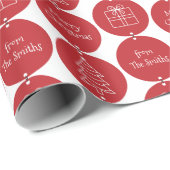 Weihnachtsdunkelrote Kreise - Kundenname Geschenkpapier (Rolleneckpunkt)