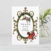 Weihnachtsdusche Alice im Wunderland Dankeskarte (Stehend Vorderseite)